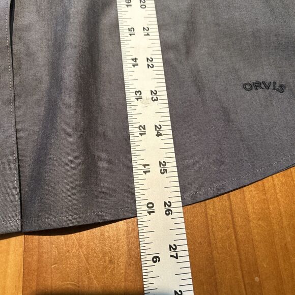 Orvis Women’s Button Up Shirt. 16. Fitted. Long Sleeve. Mock Collar Wrinkle Free - Picture 8 of 11